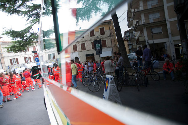 riflesso sull'ambuanza