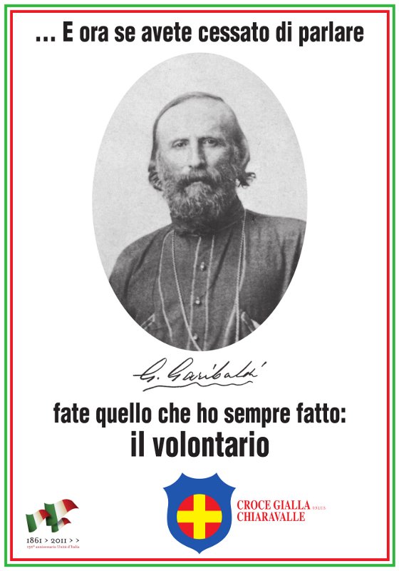 manifesto affisso per i 150 de l'unit&agrave; d'Italia